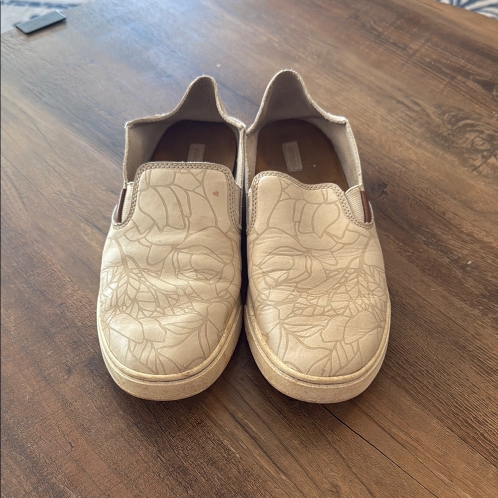 OluKai Tan Sneakers with Textured Slip-On Design